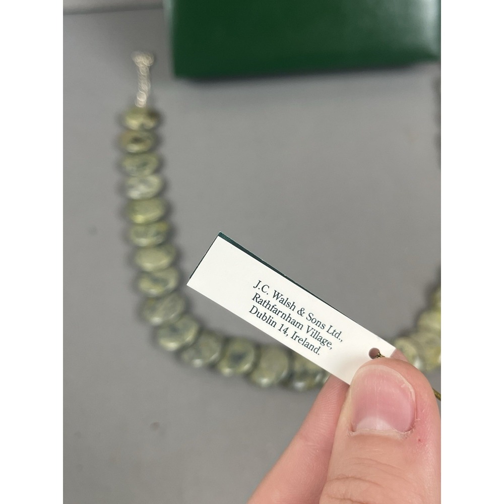JC Walsh And Sons Connemara Irish Green Marble Round Stone Necklace - New In Box - Picture 4 of 12